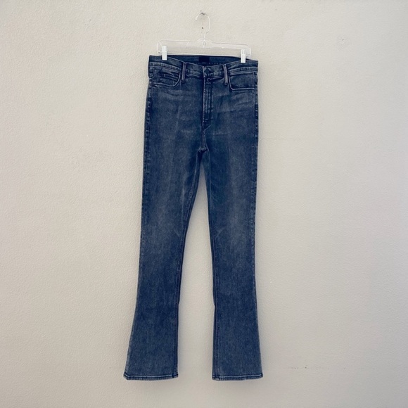 Mother High Waisted Runaway Bootcut Jeans Train Stops Black Mineral Denim USA 32 - Picture 6 of 14